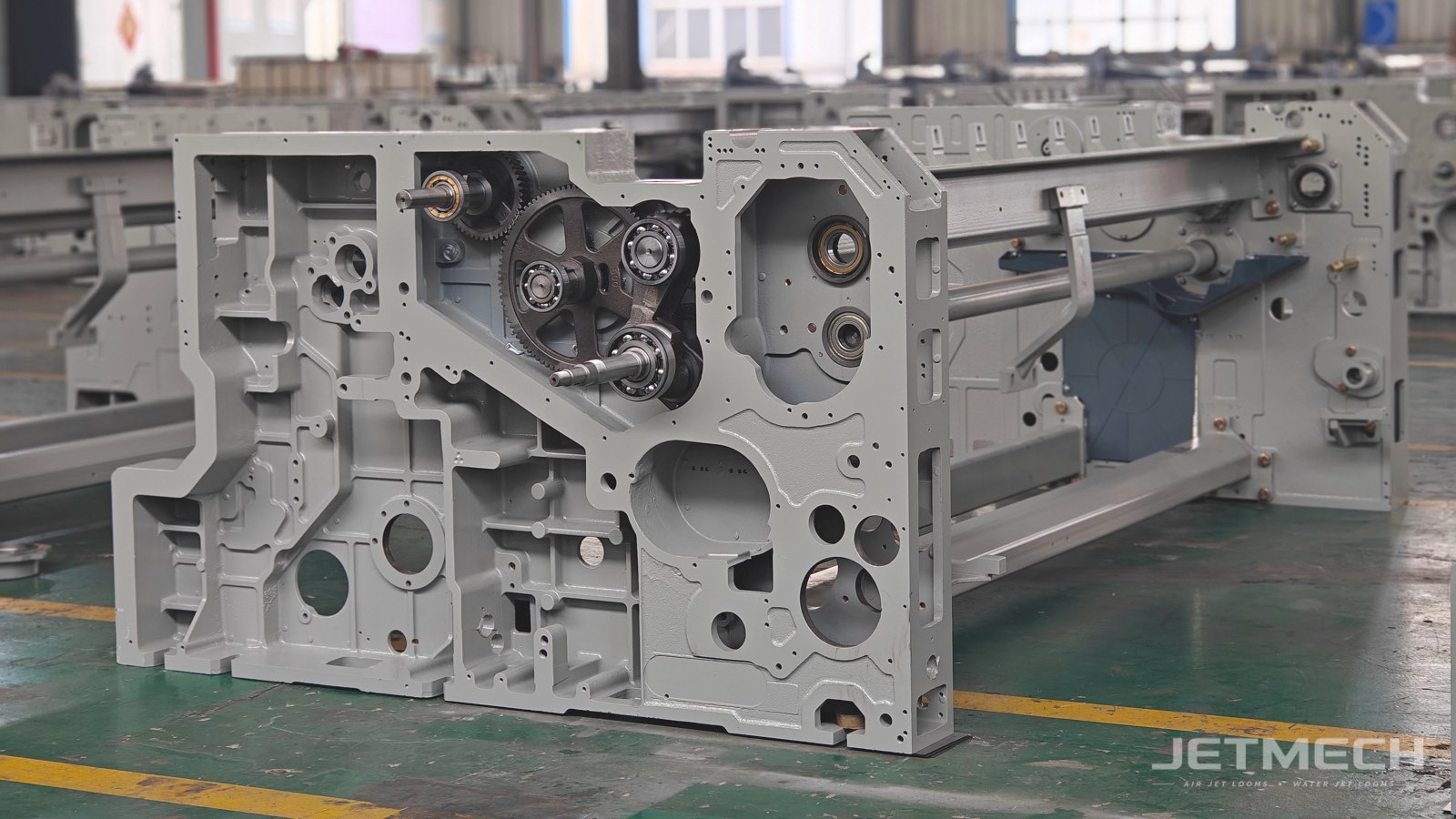 JTM-508 water jet loom left front heavy-duty side frame and pentagonal beam structure